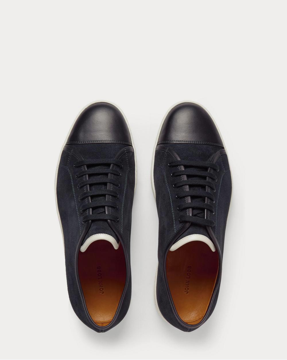 John Lobb Levah Cap-Toe Suede and Leather  Navy low top sneakers - 6