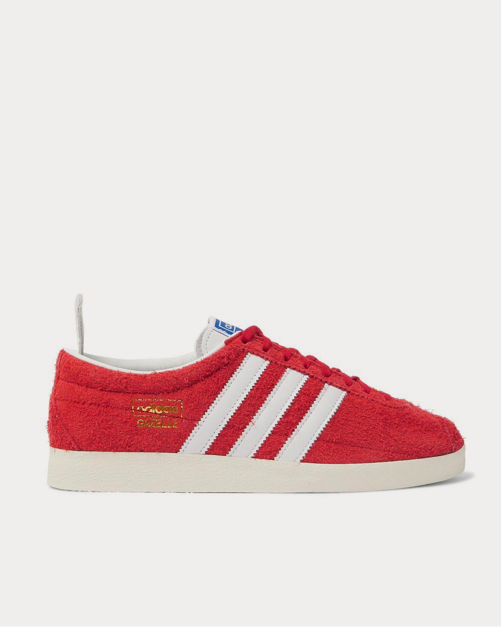 Adidas Gazelle Vintage Leather-Trimmed Brushed-Suede  Red low top sneakers - 1