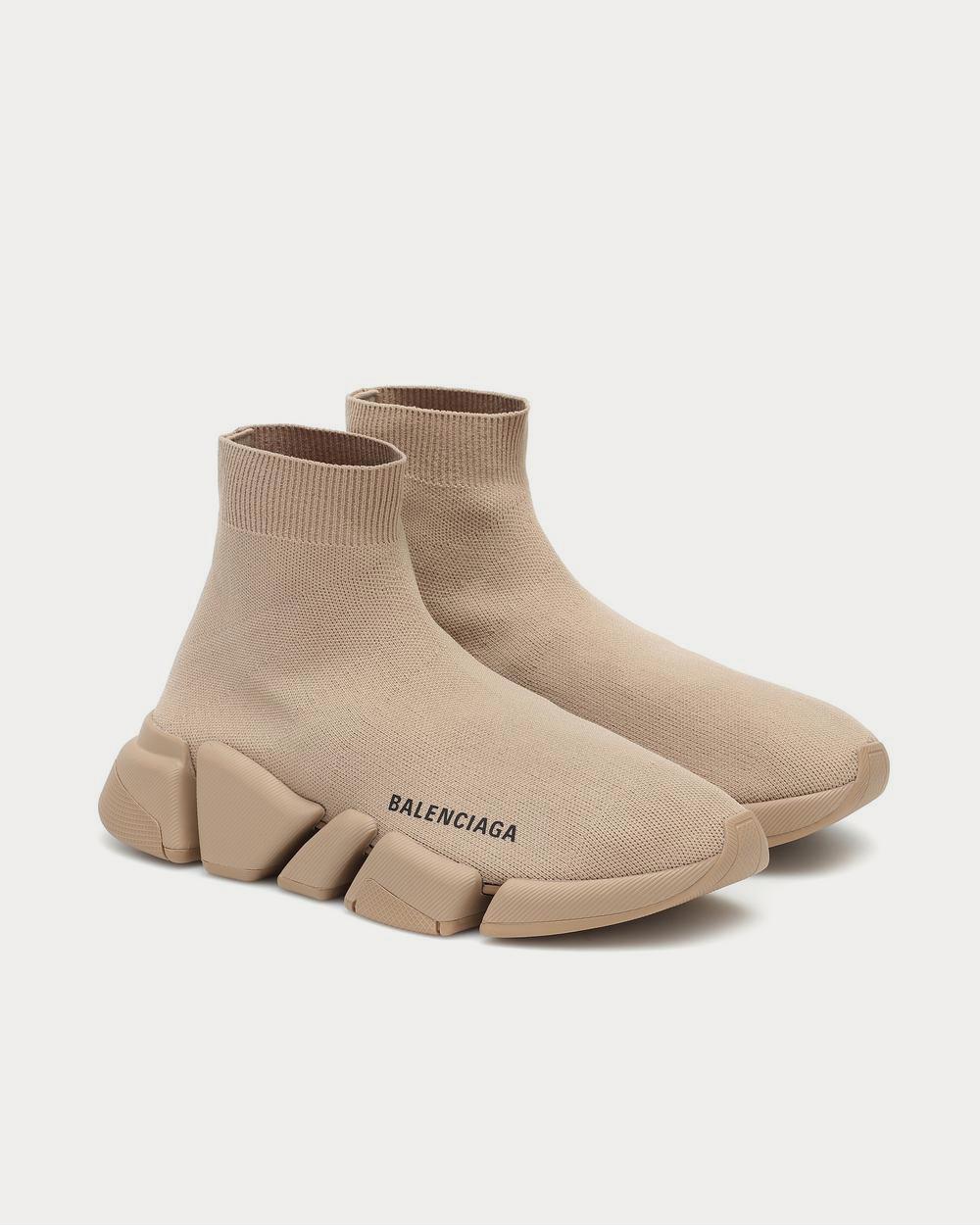 Balenciaga Speed 2.0 Beige High Top Sneakers - 2