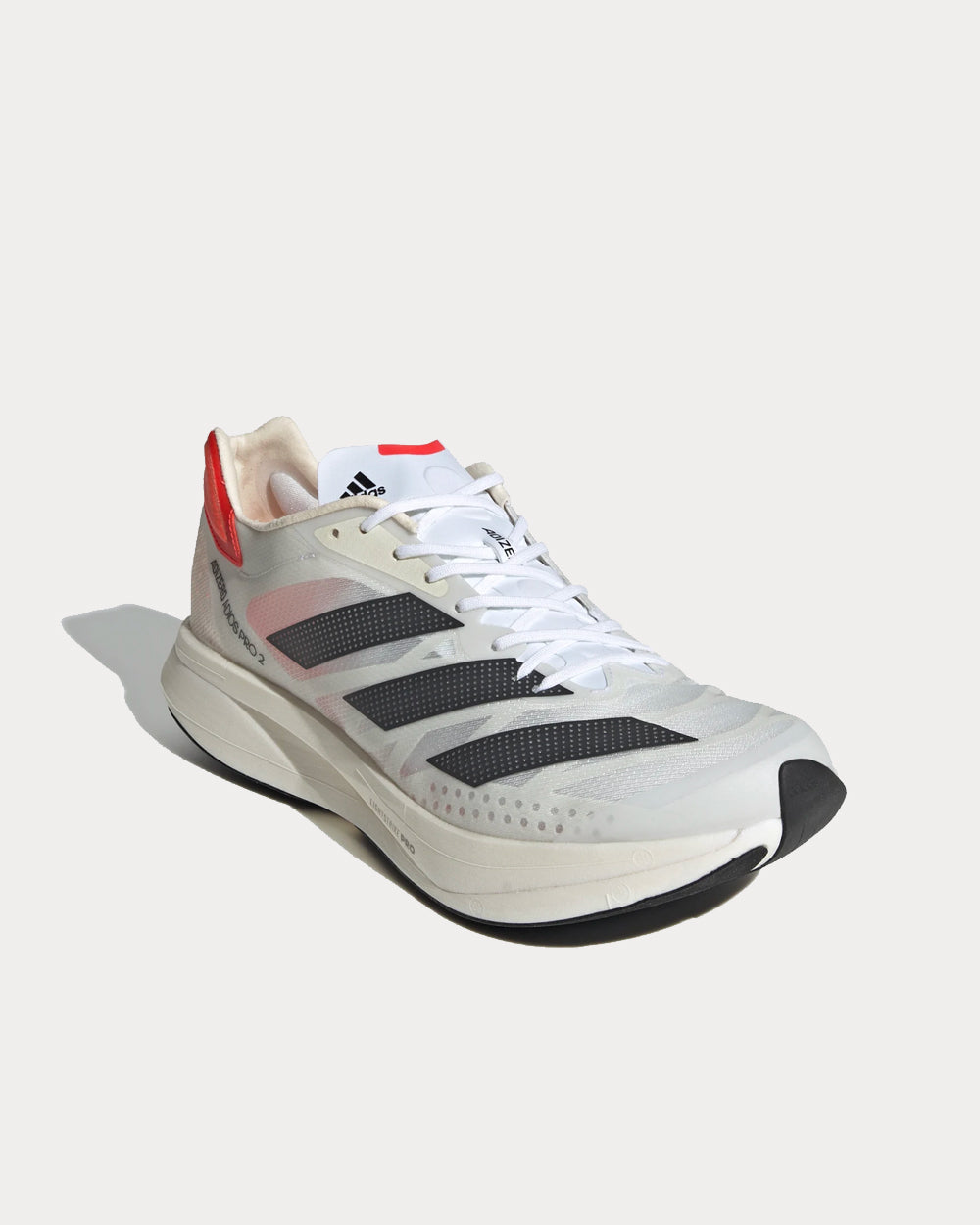 Adidas Adizero Adios Pro 2.0 Cloud White / Carbon / Solar Red Running Shoes - 2