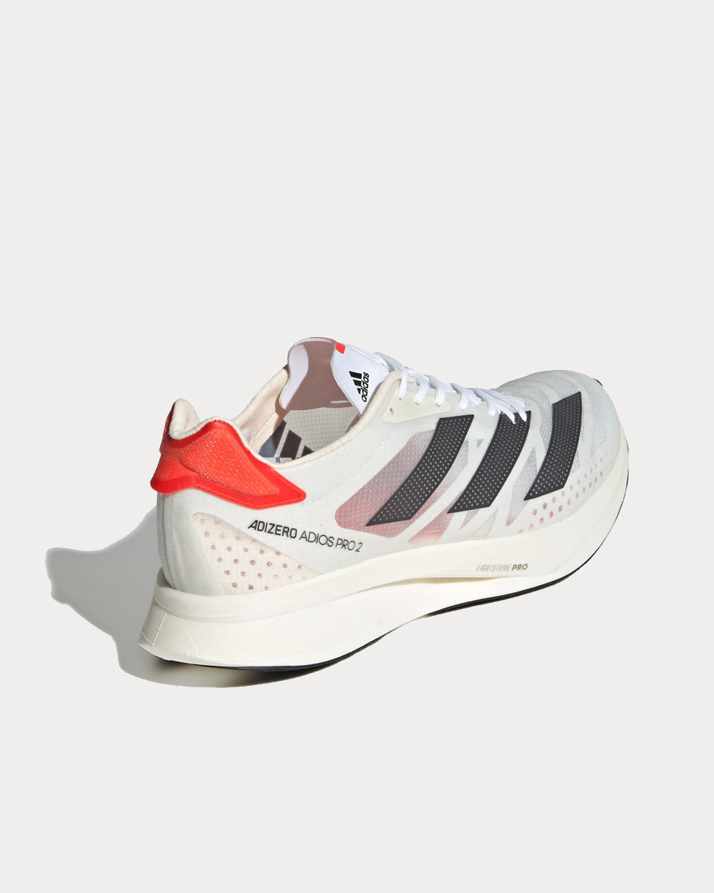 Adidas Adizero Adios Pro 2.0 Cloud White / Carbon / Solar Red Running Shoes - 3