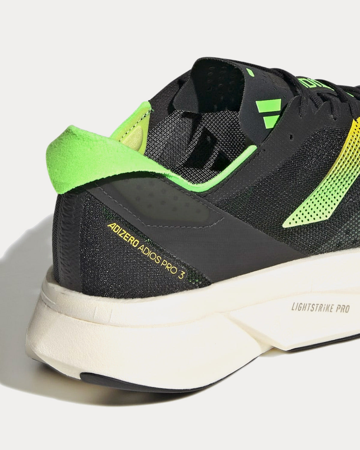 Adidas Adizero Adios Pro 3 Core Black / Beam Yellow / Solar Green Running Shoes - 5