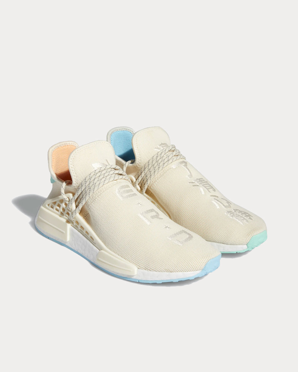 Adidas x Pharrell Williams Hu NMD N.E.R.D Chalk White / Glow Orange / Clear Mint Low Top Sneakers - 3