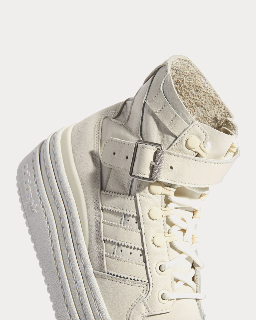 Adidas Triple Platforum Hi Off White / Off White / Cream White High Top Sneakers - 4