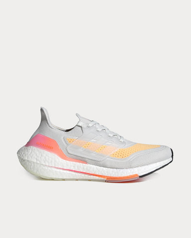 Adidas Ultraboost 21 Crystal White / Crystal White / Acid Orange Running Shoes