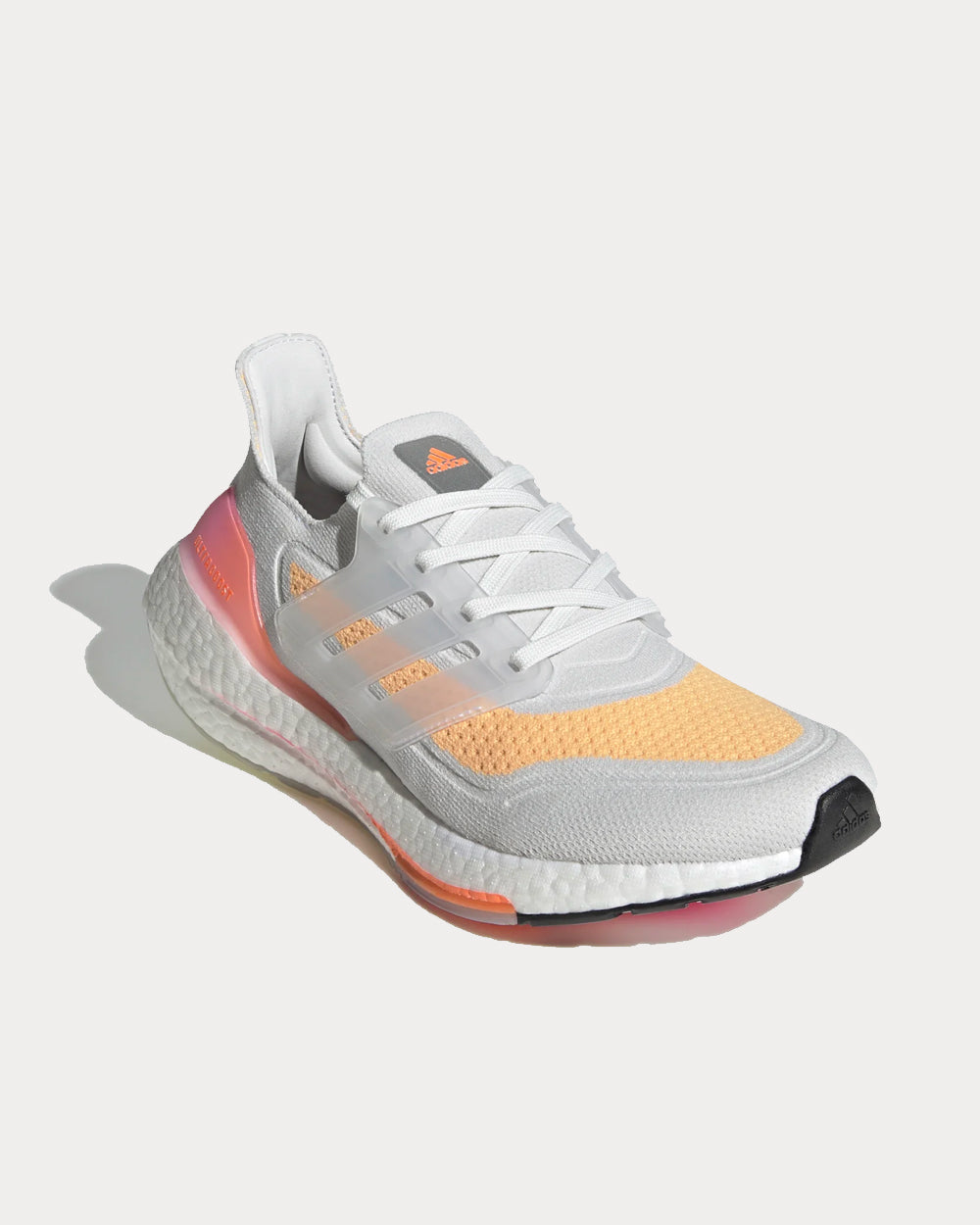 Adidas Ultraboost 21 Crystal White / Crystal White / Acid Orange Running Shoes - 2