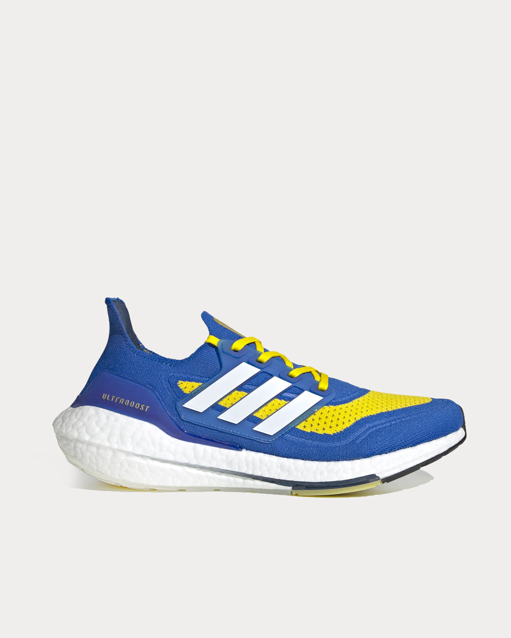 Adidas Ultraboost 21 Blue / Cloud White / Gold Metallic Running Shoes - 1