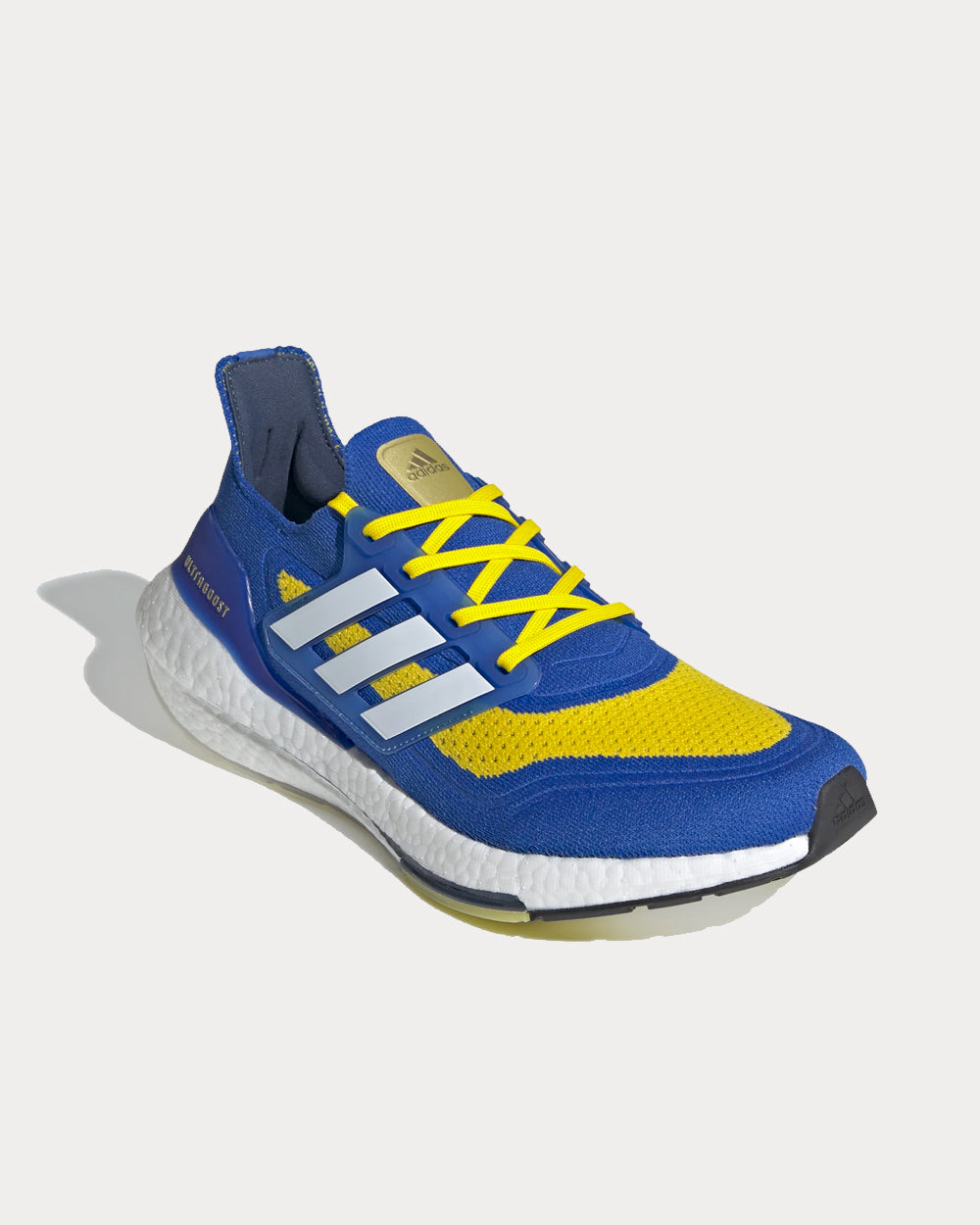 Adidas Ultraboost 21 Blue / Cloud White / Gold Metallic Running Shoes - 2