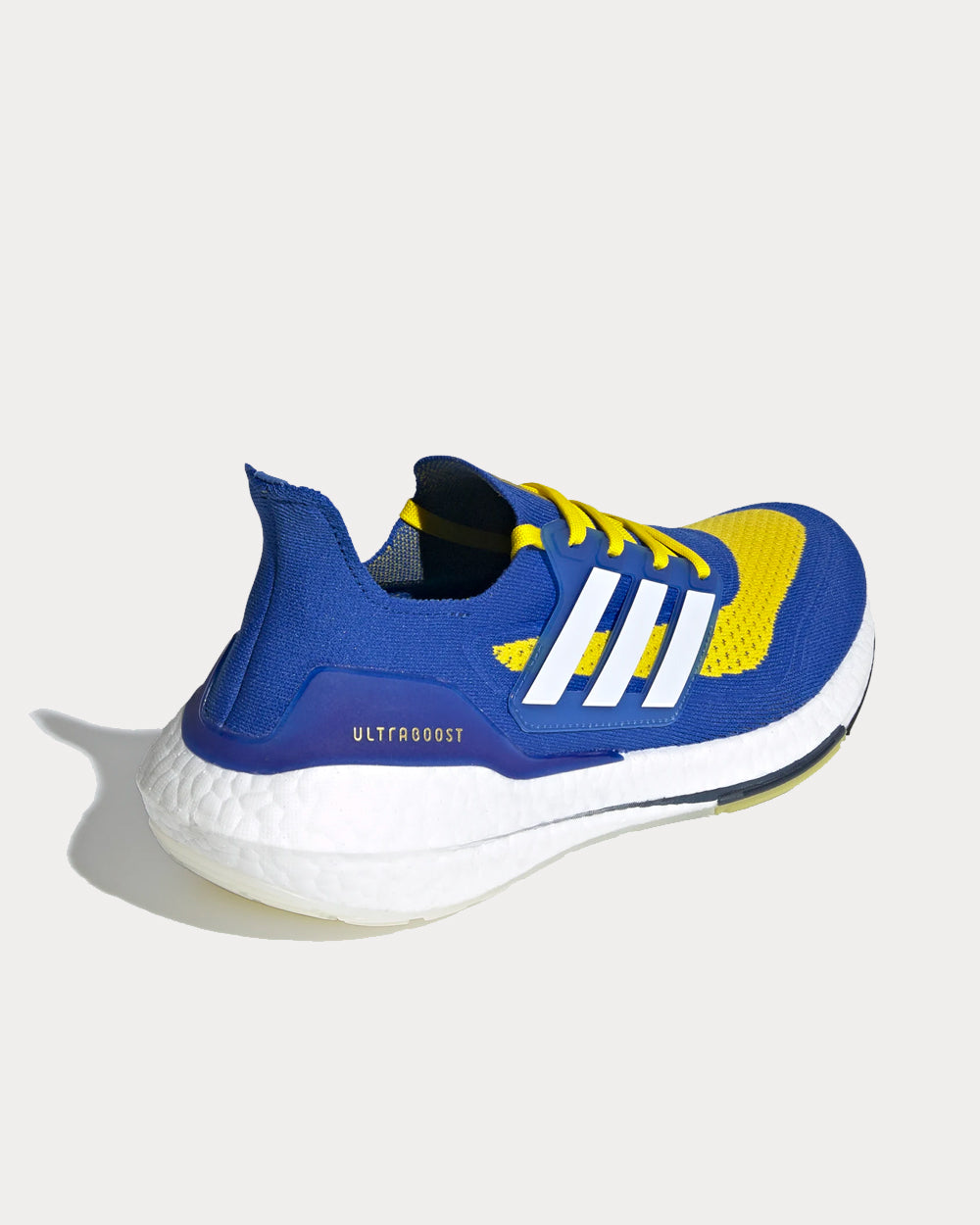 Adidas Ultraboost 21 Blue / Cloud White / Gold Metallic Running Shoes - 3