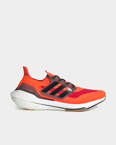 Adidas Ultraboost 21 Solar Red / Core Black / Gold Metallic Running Shoes