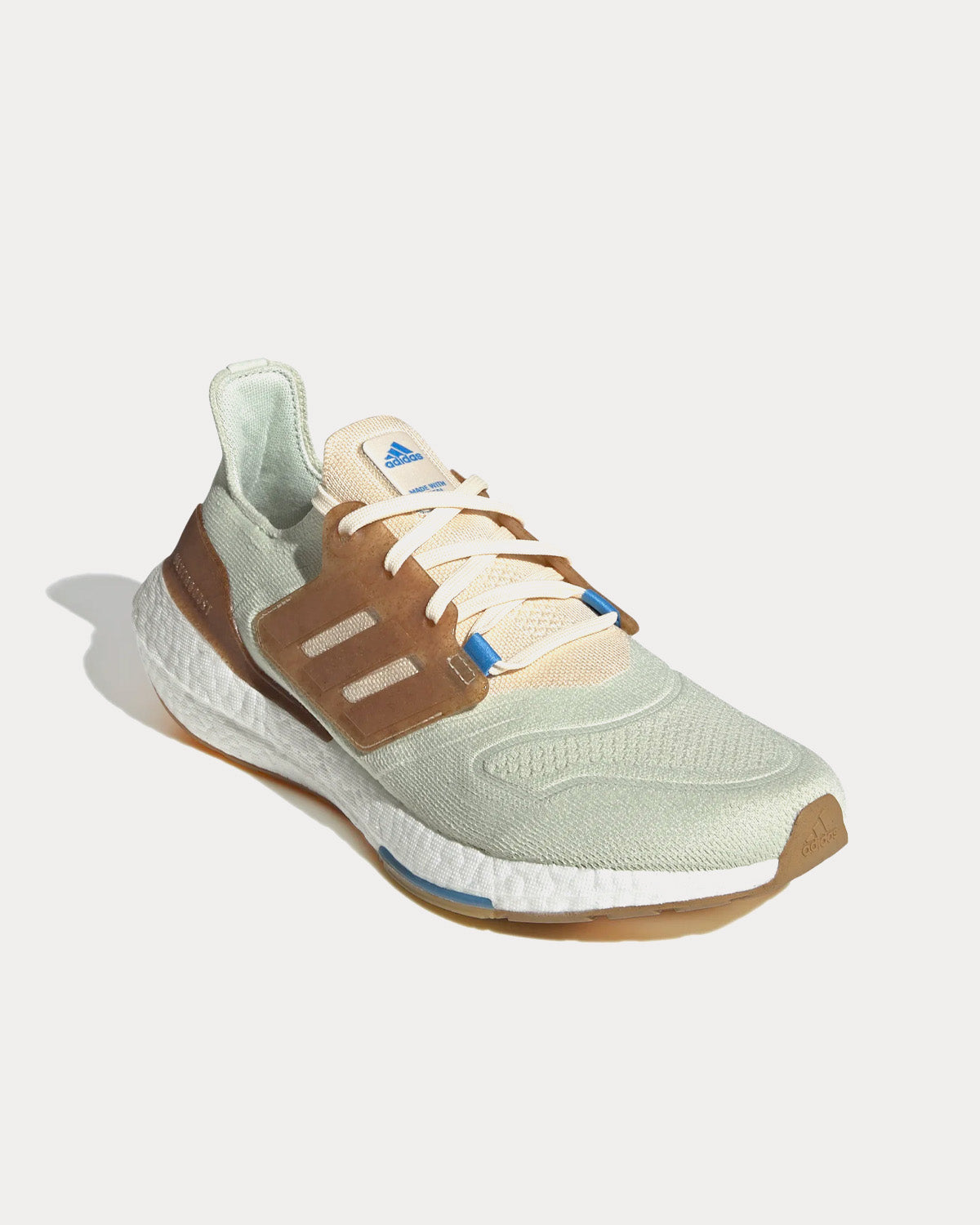 Adidas Ultraboost 22 Made with Nature Linen Green / Ecru Tint / Pulse Blue Running Shoes - 3