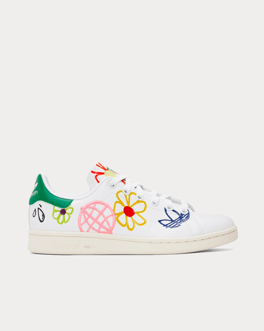 Adidas Stan Smith White Doodle Low Top Sneakers Sneak in Peace