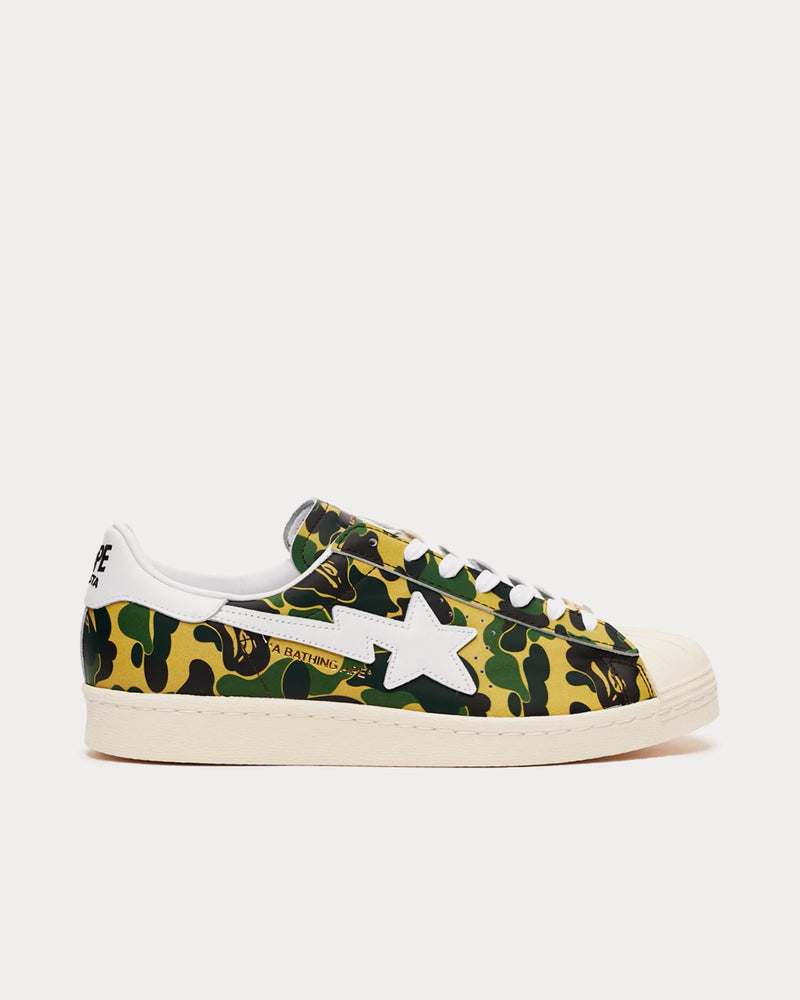 Adidas x BAPE Superstar 80s Off White / Ftwwht / Goldmt Low Top Sneakers - 1