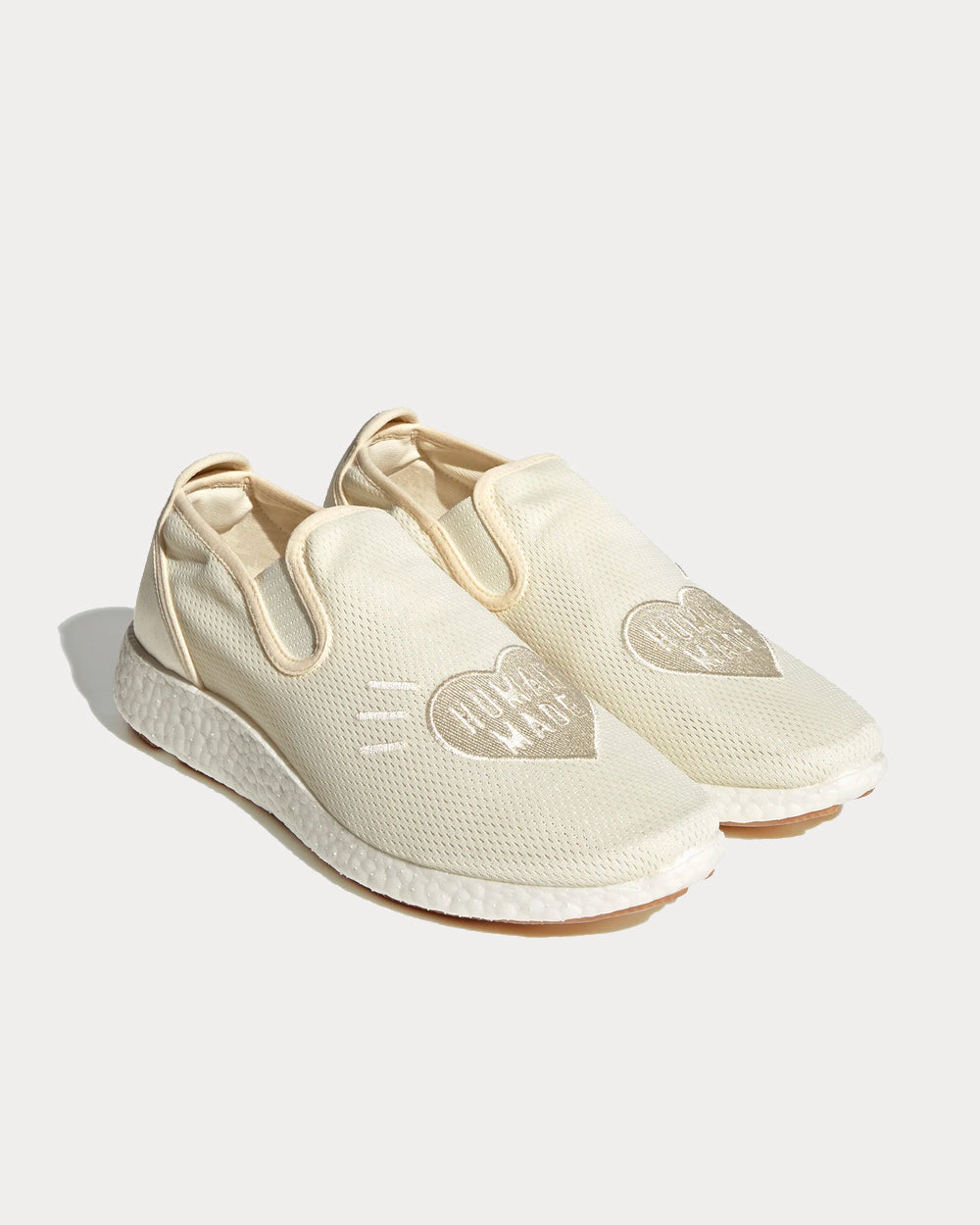 Adidas x Human Made Pure Cream White Slip On Sneakers - 2