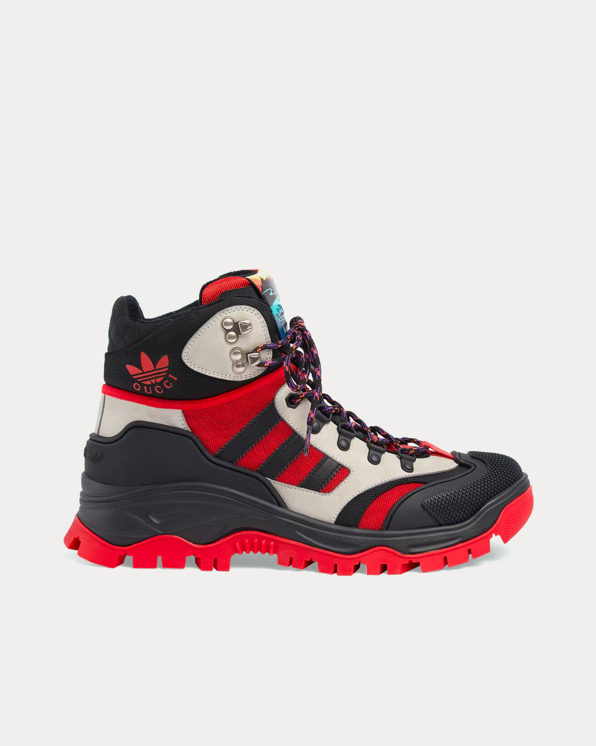 Adidas x Gucci Lace-Up Black / Red High Top Sneakers - 1