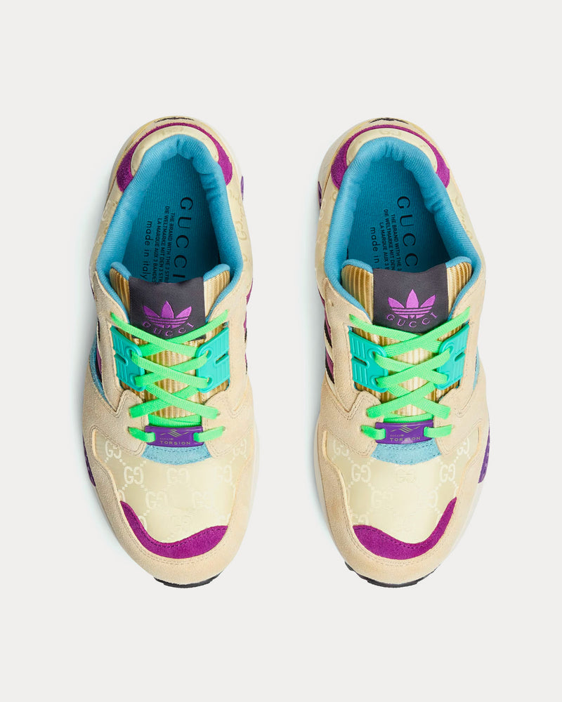 Adidas x Gucci ZX8000 GG Canvas Beige / Purple Low Top Sneakers - 2