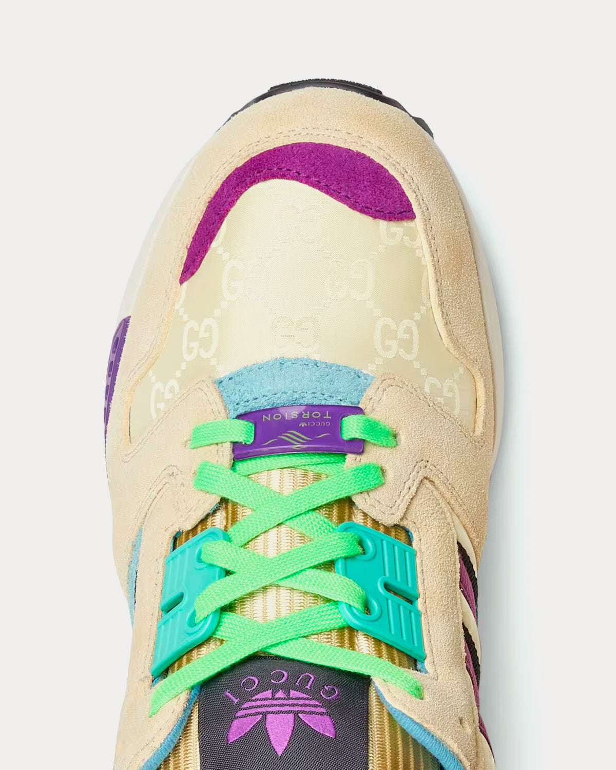 Adidas x Gucci ZX8000 GG Canvas Beige / Purple Low Top Sneakers - 5