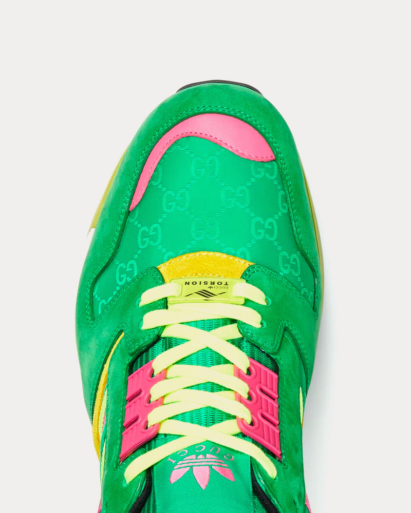 Adidas x Gucci ZX8000 GG Canvas Green Low Top Sneakers - 5