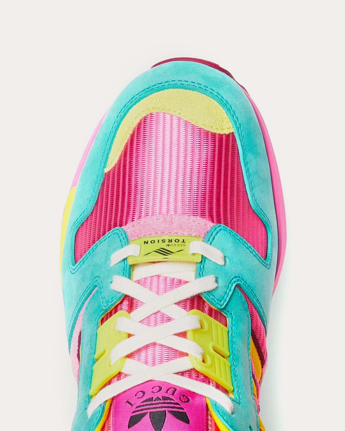 Adidas x Gucci ZX8000 Leather Pink / Aquamarine Low Top Sneakers 