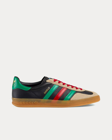 Adidas x Gucci Gazelle Leather & Suede Black / Green / Red Low Top Sneakers