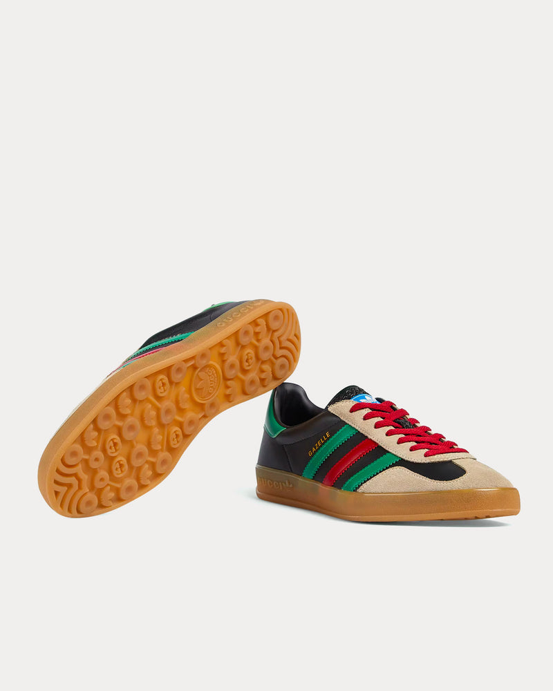 Adidas x Gucci Gazelle Leather & Suede Black / Green / Red Low Top Sneakers - 5