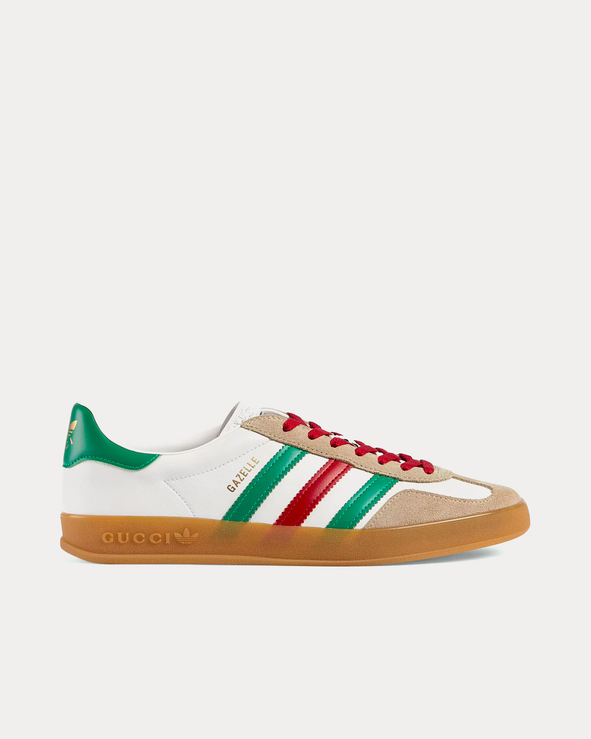 Adidas x Gucci Gazelle Leather & Suede White / Green / Red Low Top Sneakers - 1