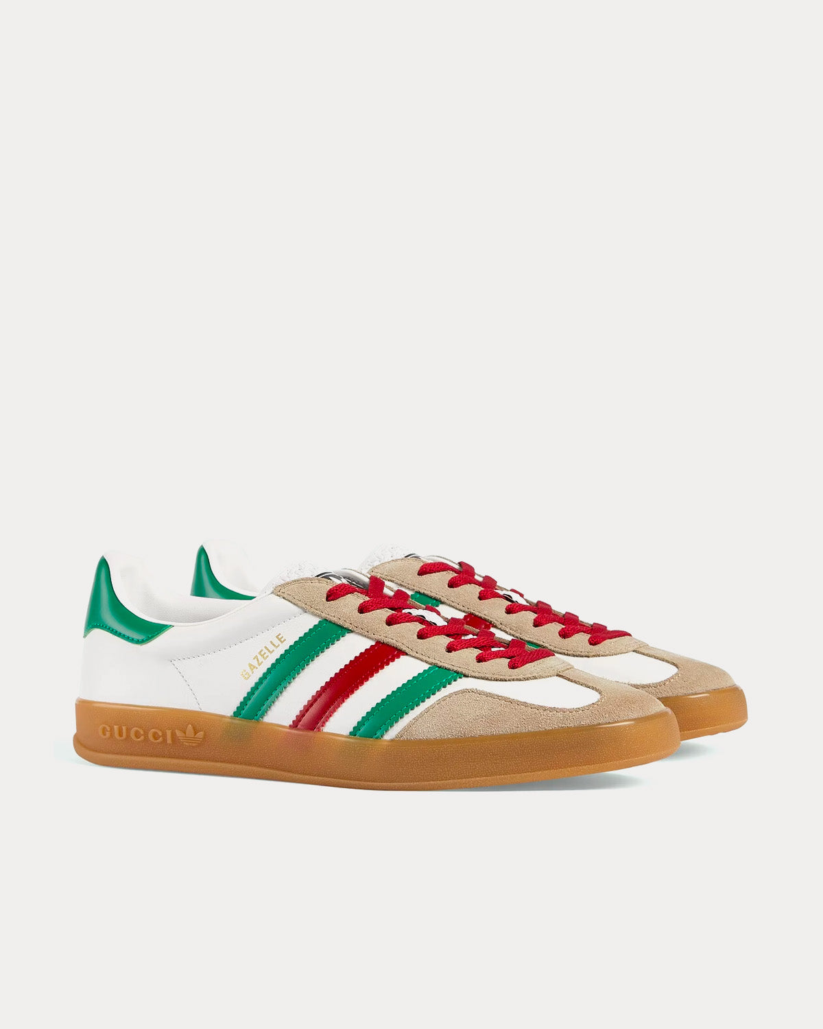 Adidas x Gucci Gazelle Leather & Suede White / Green / Red Low Top Sneakers - 3