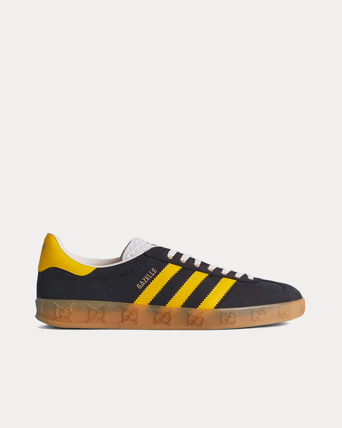 Men s Gazelle GG Original Canvas Black Yellow Low Top Sneakers