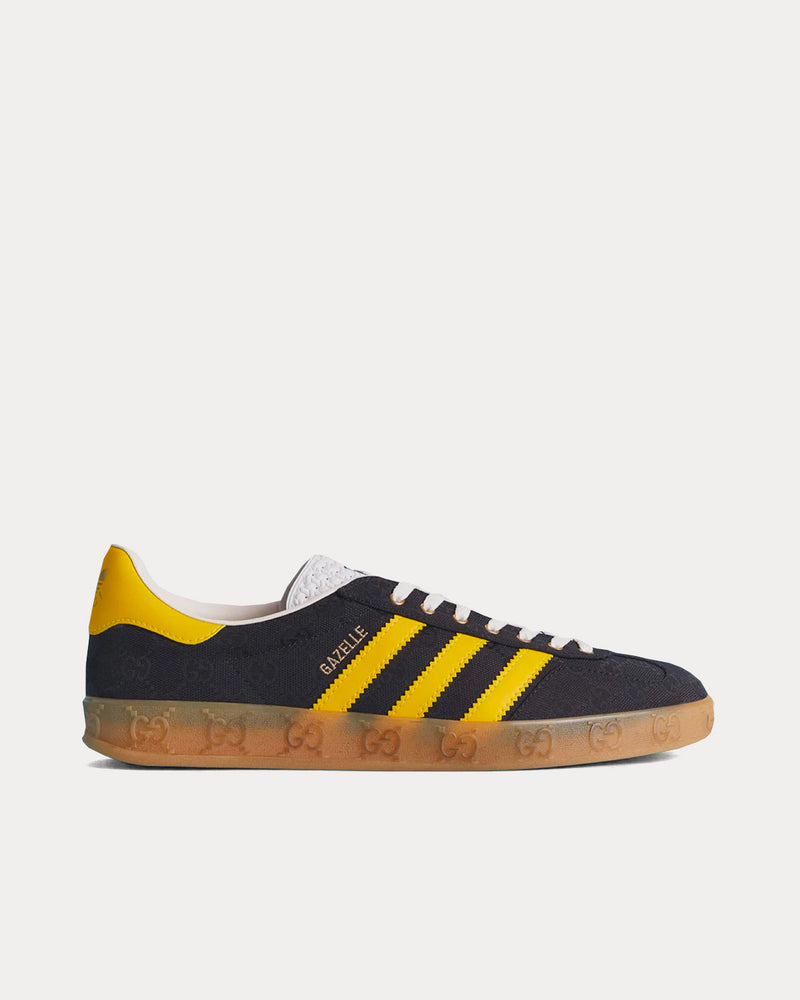 Adidas x Gucci Gazelle GG Original Canvas Black / Yellow Low Top Sneakers - 1