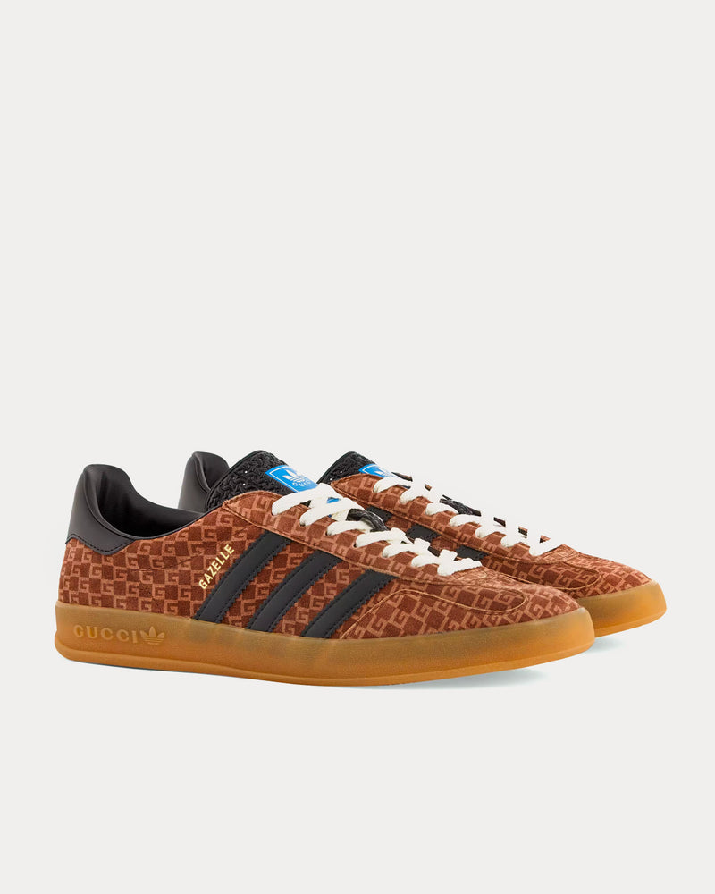 Adidas x Gucci Gazelle Brown Suede Low Top Sneakers - 3