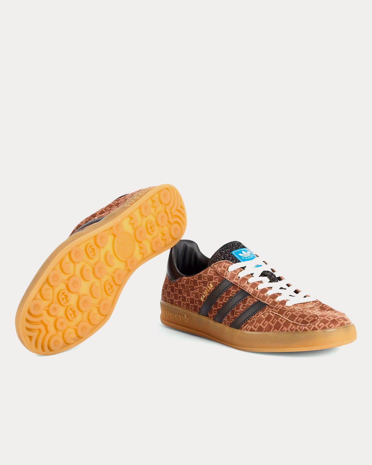 Adidas x Gucci Gazelle Brown Suede Low Top Sneakers - 5