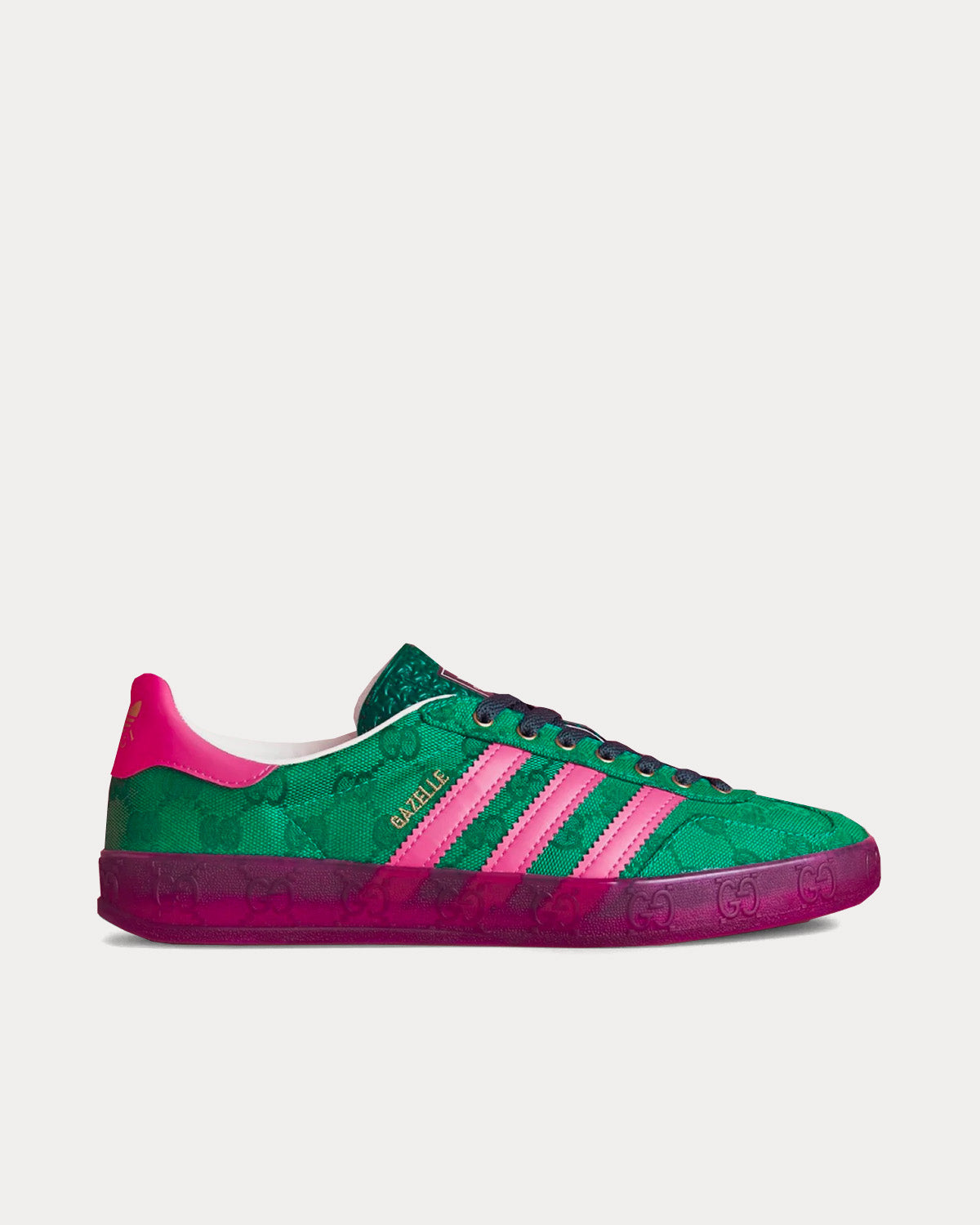 Gazelle Original GG Canvas Green Pink Low Top Sneakers