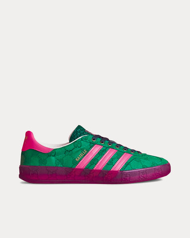 Adidas x Gucci Gazelle Original GG Canvas Green / Pink Low Top Sneakers