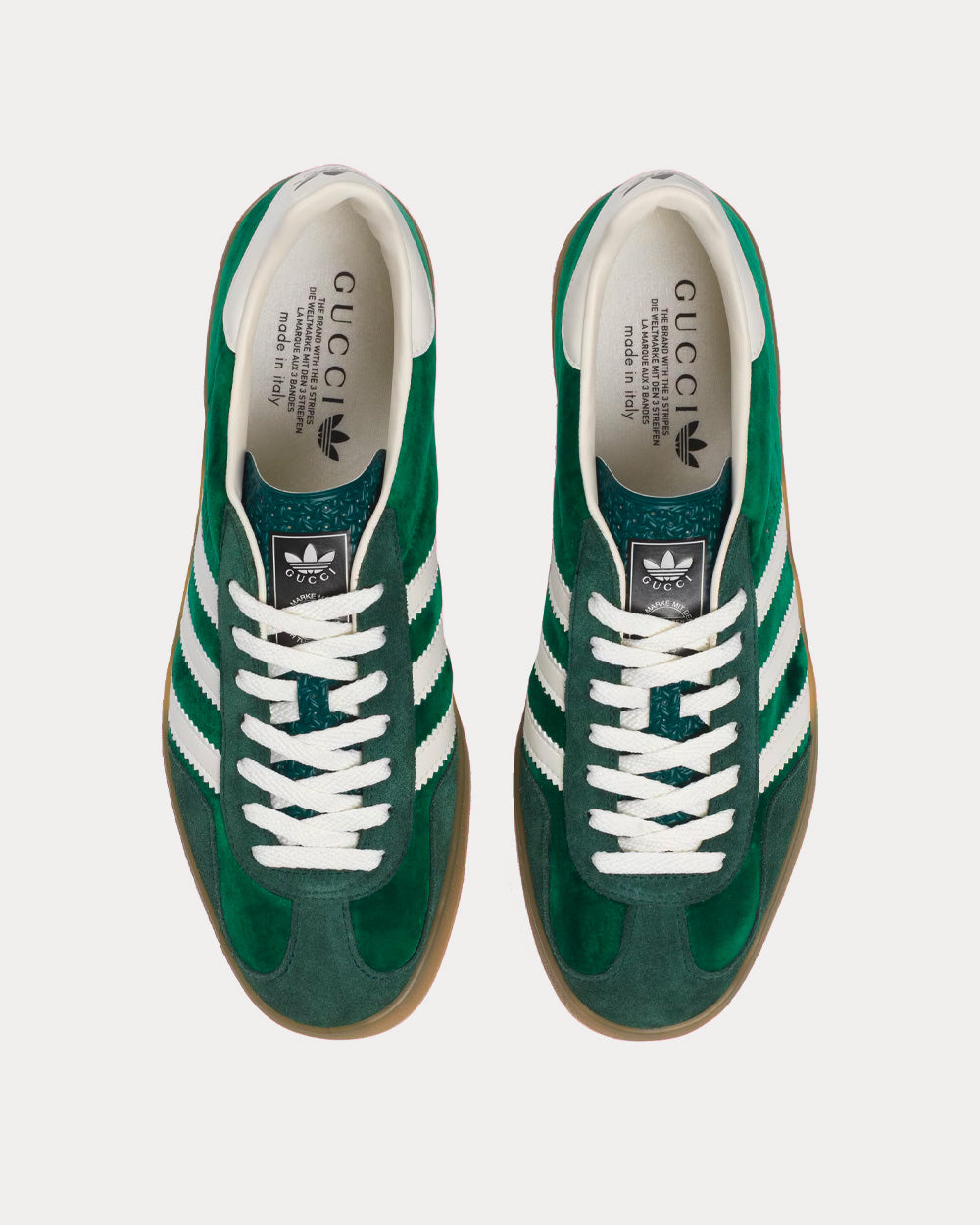 Adidas x Gucci Gazelle Green Suede Low Top Sneakers - 2