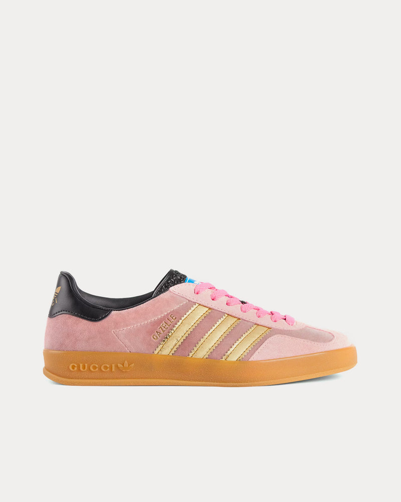 Adidas x Gucci Gazelle Pink Velvet Low Top Sneakers - 1