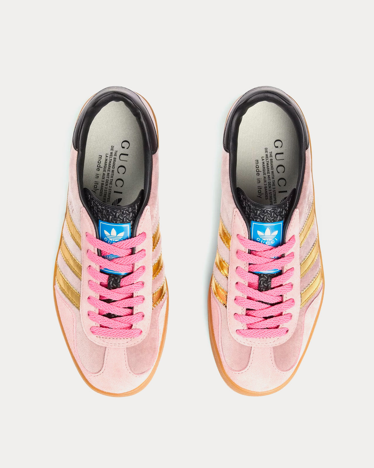 Adidas x Gucci Gazelle Pink Velvet Low Top Sneakers - 2