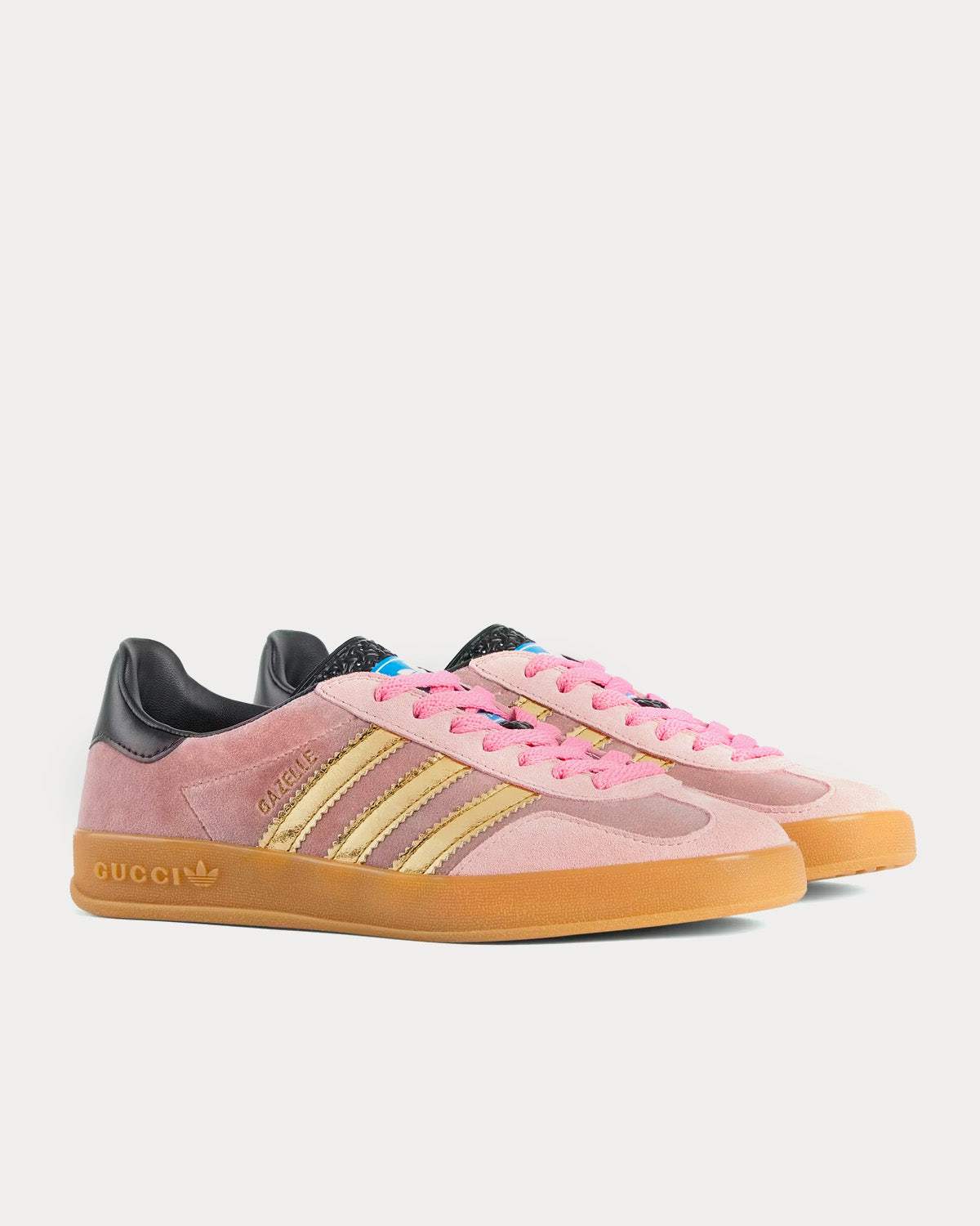 Adidas x Gucci Gazelle Pink Velvet Low Top Sneakers - 3