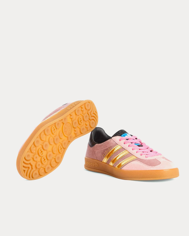 Adidas x Gucci Gazelle Pink Velvet Low Top Sneakers - 5