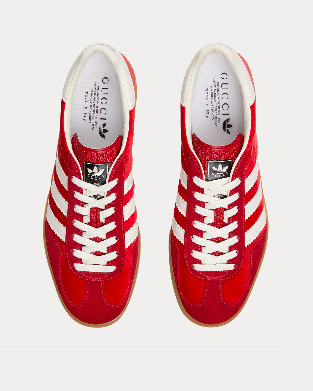 Adidas x Gucci Gazelle Red Velvet Low Top Sneakers - 2