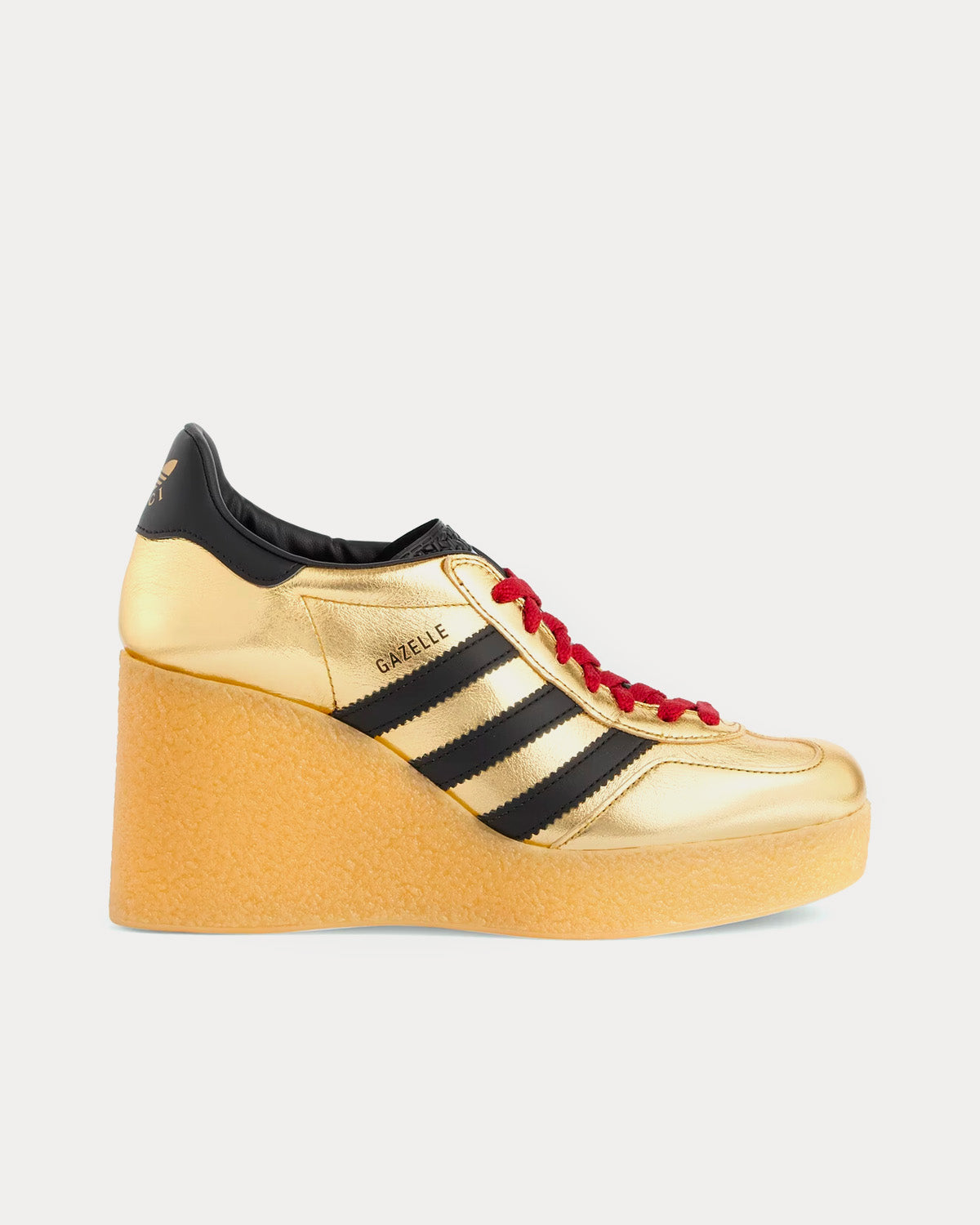 Women s Gazelle Wedge Metallic Gold Low Top Sneakers