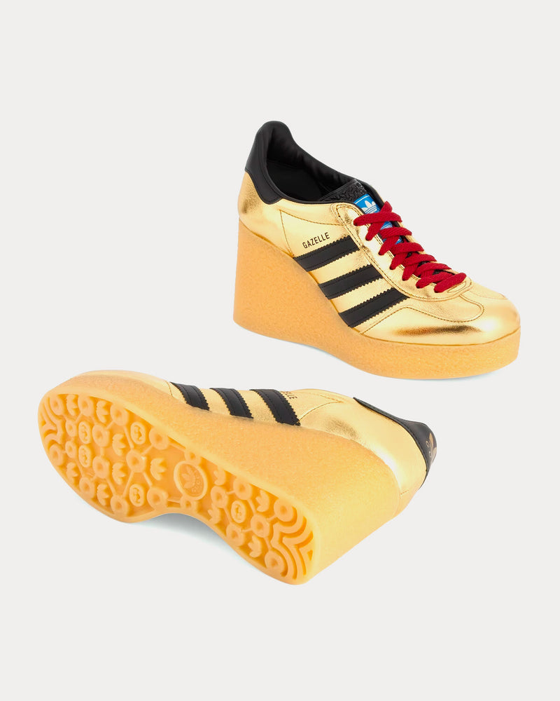 Adidas x Gucci Gazelle Wedge Metallic Gold Low Top Sneakers - 5