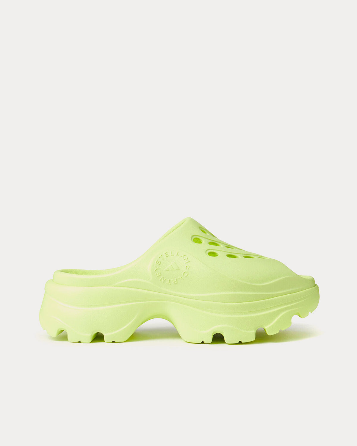 Adidas X Stella McCartney Logo Clogs Frozen Yellow Slip Ons - 1