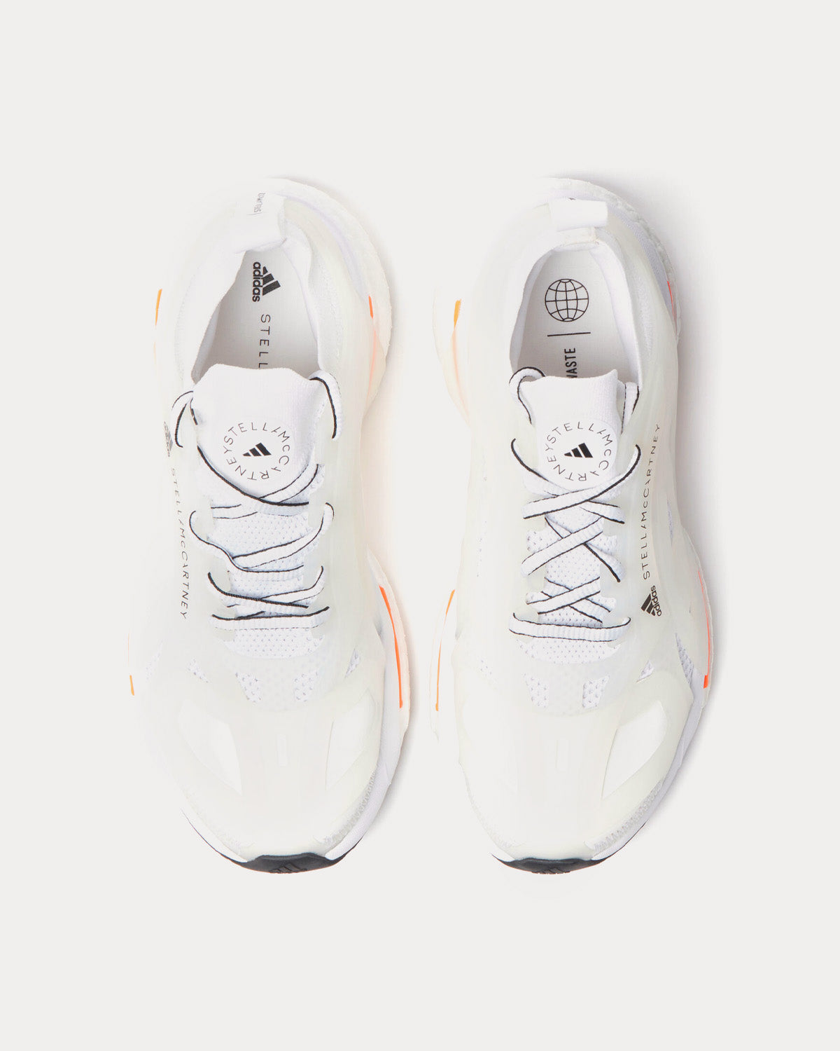 Adidas X Stella McCartney Solarglide Cloud White / Cloud White / App Signal Orange Running Shoes - 2