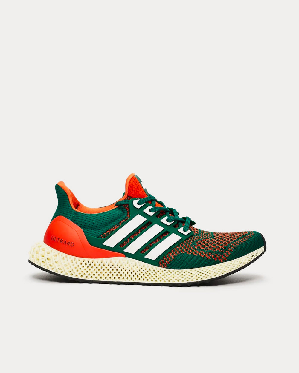 Adidas - Ultra 4D Collegiate Green / Cloud White / Collegiate Orange Running Shoes