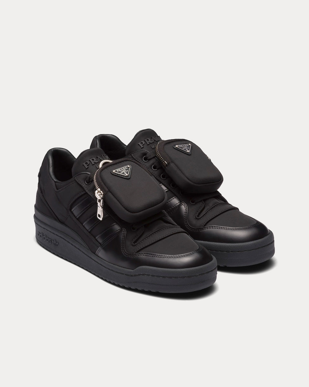 Adidas x Prada Re-Nylon Forum Black Low Top Sneakers - 2