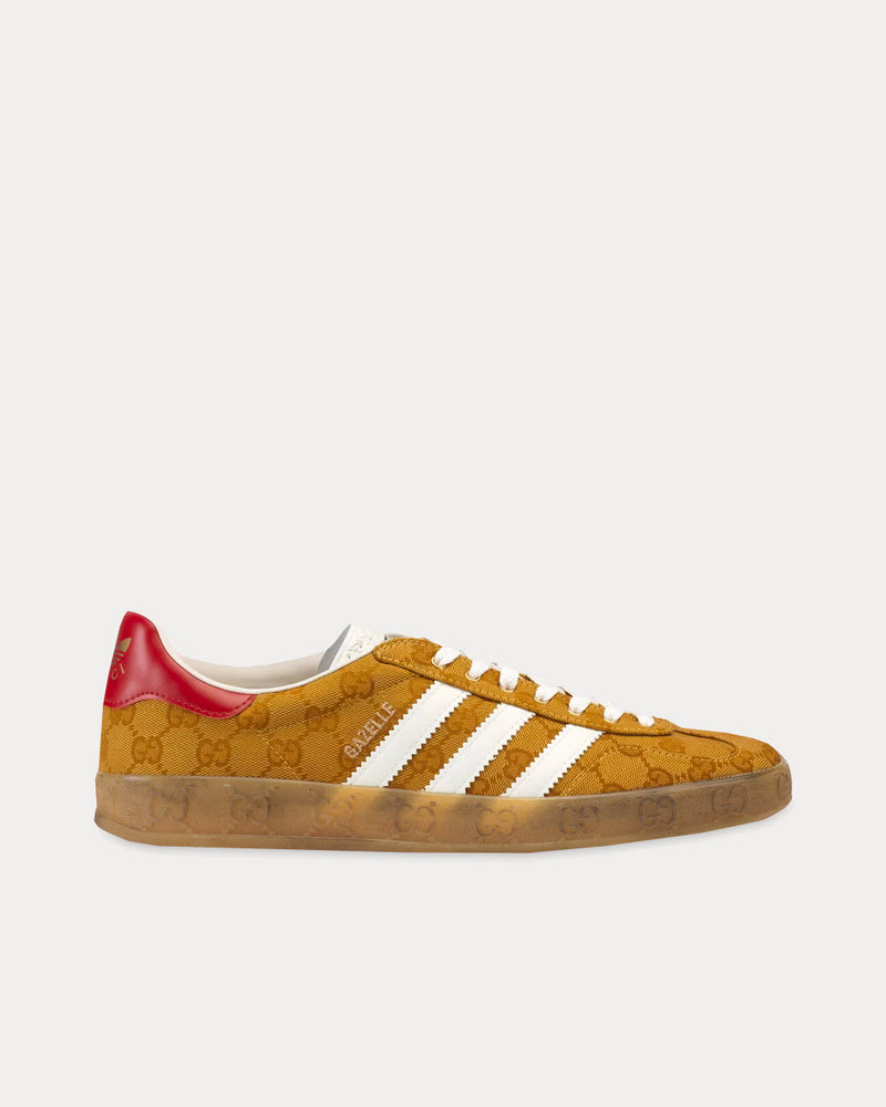 Adidas x Gucci Gazelle Original GG Canvas Beige & Brown Low Top Sneakers - 1