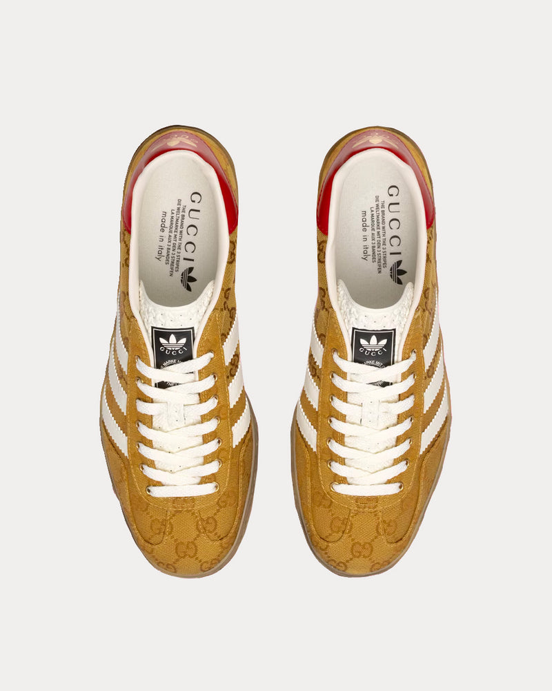 Adidas x Gucci Gazelle Original GG Canvas Beige & Brown Low Top Sneakers - 2