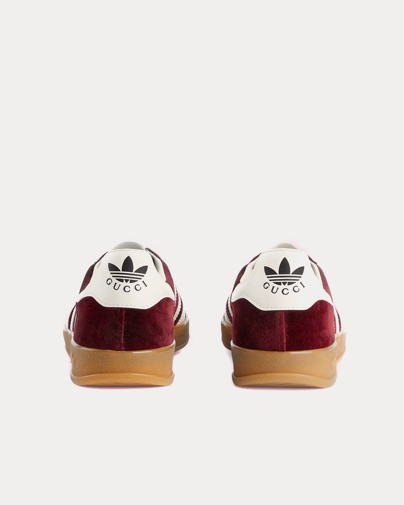 Adidas x Gucci Gazelle Burgundy Velvet Low Top Sneakers - 3