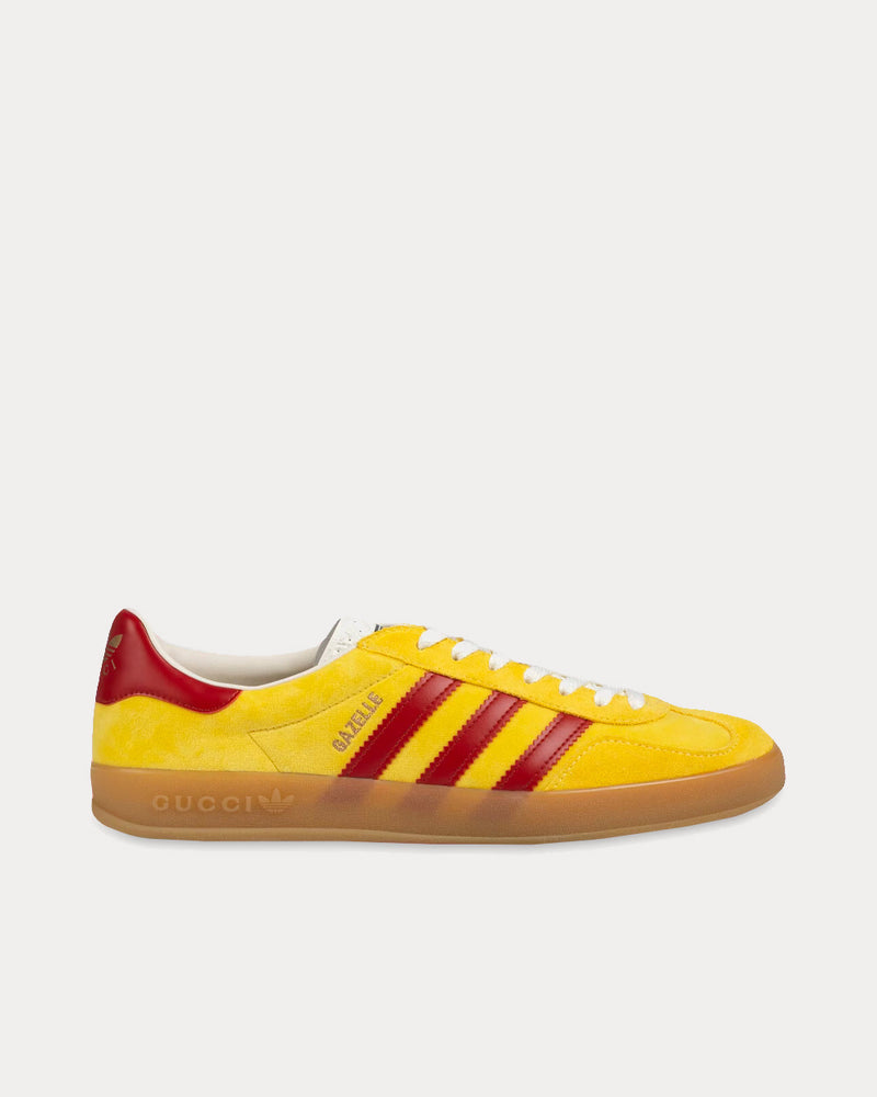 Adidas x Gucci Gazelle Yellow Velvet Low Top Sneakers - 1