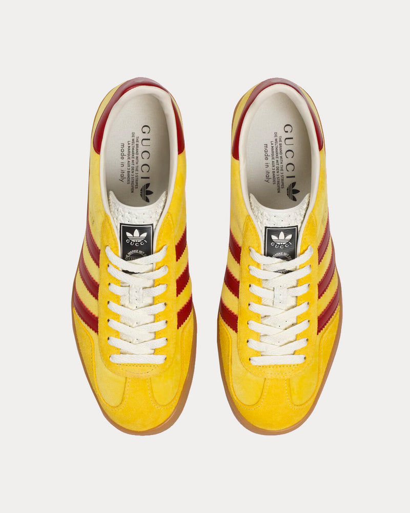 Adidas x Gucci Gazelle Yellow Velvet Low Top Sneakers - 2